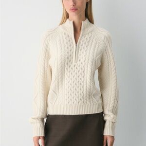 Aritzia Heritage Knit Merino Wool 1/4 Zip Sweater